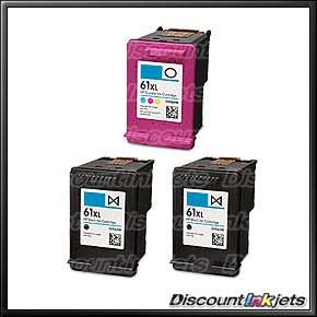 3pk BLK/COLOR CH563WN CH564WN Ink Cartridge for HP 61XL  