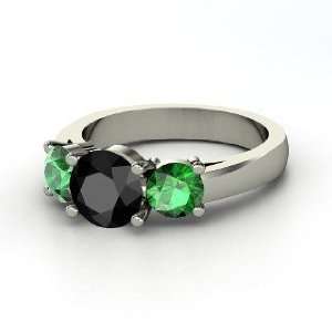  Arpeggio Ring, Round Black Diamond Platinum Ring with 