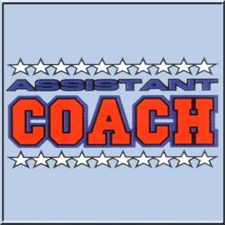 Assistant Coach With Stars Sport Shirts S 2X,3X,4X,5X  