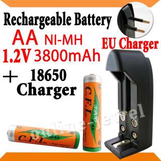 18650 Charger EU 2 x 3800mAh AA rechargeable battery  