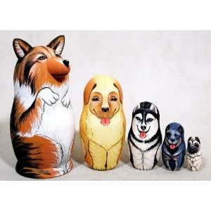  Collie Russian Nesting Doll 5pc./6 Toys & Games
