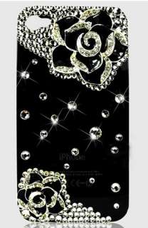 1PCS luxury crystal bling diamond hard back case for iphone 4/4s Black 