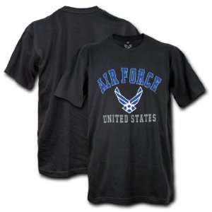  USAF AIR FORCE CLASSIC BLACK SINGLE MILITARY GRAPHIC T 