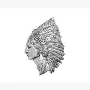  Pewter Pin Badge Western Indian Chief