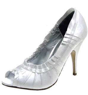 JOJO Peep Toe Lady Satin Stiletto High Heel Pumps Shoes  