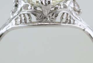 Vintage Antique 2.5ct Diamond Platinum Art Deco Filigree Engagement 