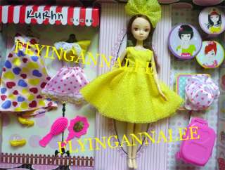 Kurhn Doll 7069 2Yellow Bowknot Superset (doll+3dress)  