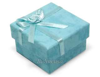 24 Wholesale Lot Aqua Paper Ring Earring Gift Box Case  