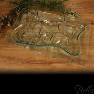  Venetian Cast Glass Rectangle Platter   Abstract Series 