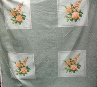 Cohama Sage Coral Floral 100% Cotton Fabric Pillow Panel 56 x 56 