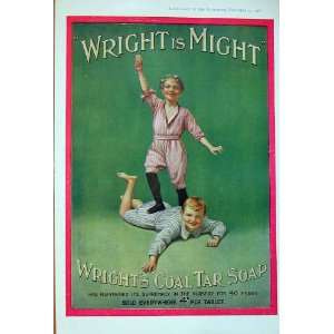  1908 Children Advert WrightS Coal Tar Soap Colour