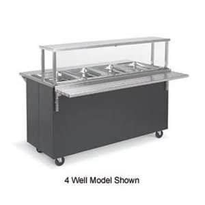  4 Well Hot Food Station Open Storage With Lights   Granite 