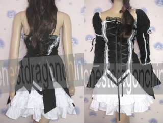 Gothic Lolita Victorian Dress Black White Custom made  