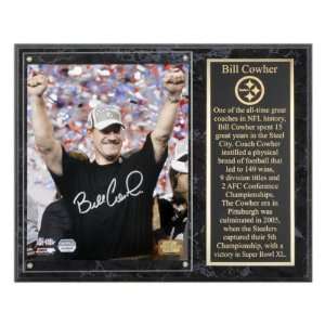   Steelers Bill Cowher Super Bowl XL Signed Plaque