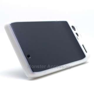 White Black Softgrip Hard Case Gel Cover for Motorola Droid RAZR XT910 