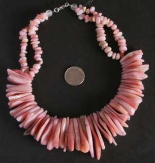 AMAZING STUNNING ROUGH PINK OPAL NECKLACE  