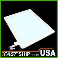 White iPad 2 Front Digitizer Touch Screen Glass Assembly Home Button 