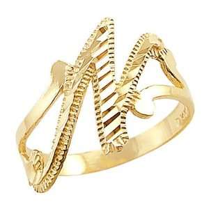    Size  5.5   14k Yellow Gold Initial Letter Ring N Jewelry