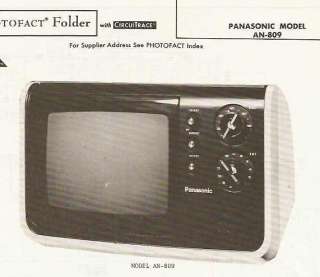 Panasonic Model AN 809 Television TV Photofact  