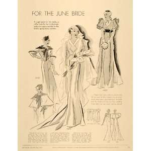   Clothing Patterns Bride Wedding Dress Cape   Original Print Article