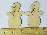 WOODEN SNOWMAN ORNAMENT CRAFT SHAPES CHRISTMAS #9050  
