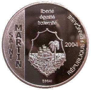 ST. MARTIN silver 1½ euro 2004, KM XE12, pattern essai  