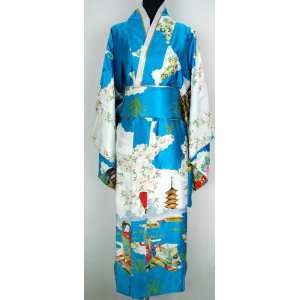  Shanghai Tone® Japanese Kimono Gown Geisha Satin Yukata 