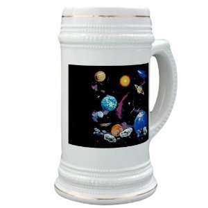   (Glass Drink Mug Cup) Solar System And Asteroids 