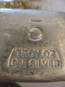OZ. 999 RARE PURE SILVER HAND POURED PROSPECTORS BAR + GOLD 2012 