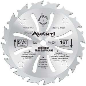   TK002 Avanti 5 3/8 Inch 16 Tooth ATB Trim Saw Blade with 10mm Arbor