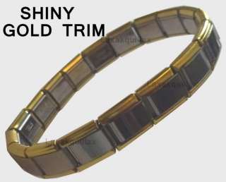 9mm Italian Charm Starter Bracelet   SHINY GOLD TRIM / EDGES   fits 
