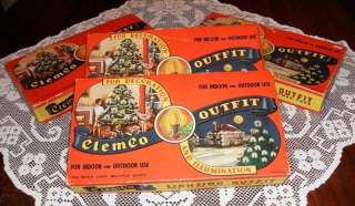   of 4 Boxes Vintage 1935 CLEM CO Christmas Lights * ALL WORK  