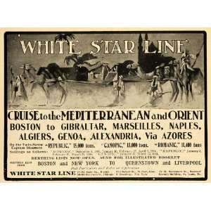  1903 Ad White Star Line Orient Cruise Voyage Camels 