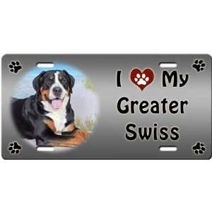  I Love My Greater Swiss Mountain Dog License Plate Sports 