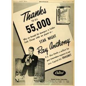   Cigarette Ray Anthony Show   Original Print Ad