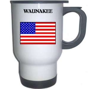  US Flag   Waunakee, Wisconsin (WI) White Stainless Steel 