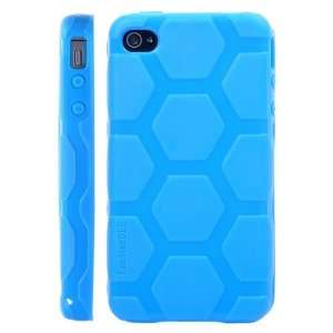  Hexagon Stereo Sense TPU Case Cover for iPhone 4S (Blue 