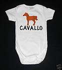 Baby Onesie Featuring CAVALLO  Italian for Horse