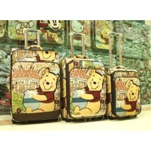  Disney Winnie the Pooh Canavas Luggage Rolling Bag Roller 