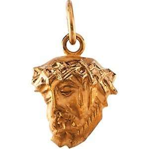 Small Face of Jesus   13x10mm/14kt yellow gold