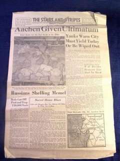 WWII STARS AND STRIPES Newspaper Oct 11 1944 Paris  