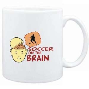 Mug White  Soccer ON THE BRAIN  Sports  Sports 