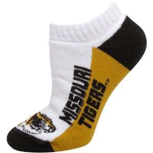  NCAA Missouri Tigers Ladies White Color Block Ankle Socks 