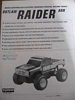 Kyosho Outlaw Raider AAR Manual Nice Used   