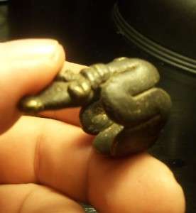 Old Gan / LOBI Bronze Ring with Coiled serpent ,African Adornment 