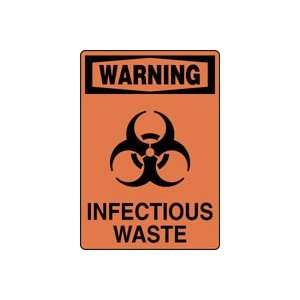  WARNING INFECTIOUS WASTE (W/GRAPHIC) Sign   10 x 7 Dura 