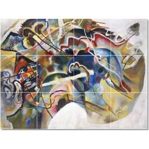 Wassily Kandinsky Abstract Tile Mural House Construction  36x48 using 