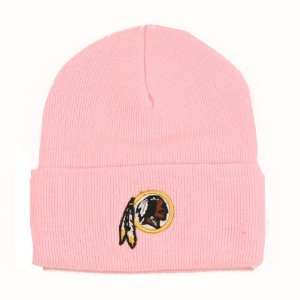 Washington Redskins Cuffed Embroidered Logo Winter Knit Hat   Pink