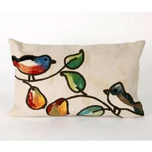    Song Birds Rectangle Indoor/Outdoor Pillow in Cream