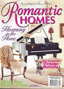 Romantic Homes Magazine Vintage Buttons Minnie Pearl Mother of Pearl 